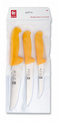 Набор ножей Icel 3 предмета (для мяса), ручка пластиковая желтая, в блистере 48300.BS02000.003 в Москве , фото